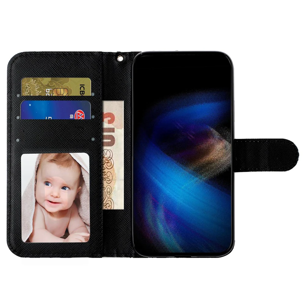 For iPhone 17 Pro Max Wallet Case 3D Pattern Printed Leather Phone Cover with Strap - Leopard - Image 2