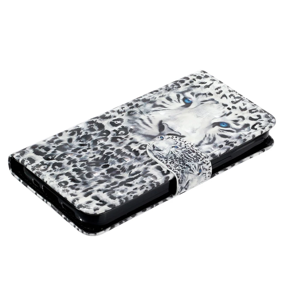 For iPhone 17 Pro Max Wallet Case 3D Pattern Printed Leather Phone Cover with Strap - Leopard - Image 4