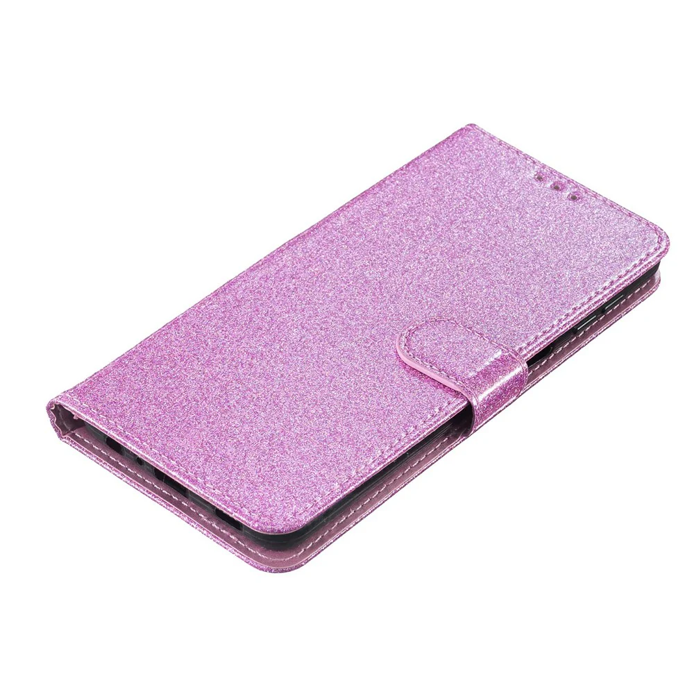 For iPhone 17 Pro Max Wallet Case Glitter Anti-Scratch Leather Stand Phone Cover with Strap - Light Purple - Image 4