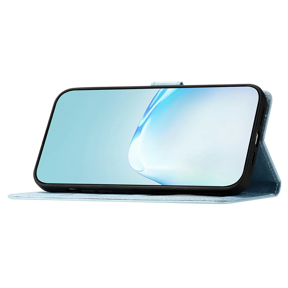 For iPhone 17 Pro Max Wallet Case Leather Folio Phone Cover Magnetic Clasp - Sky Blue - Image 2