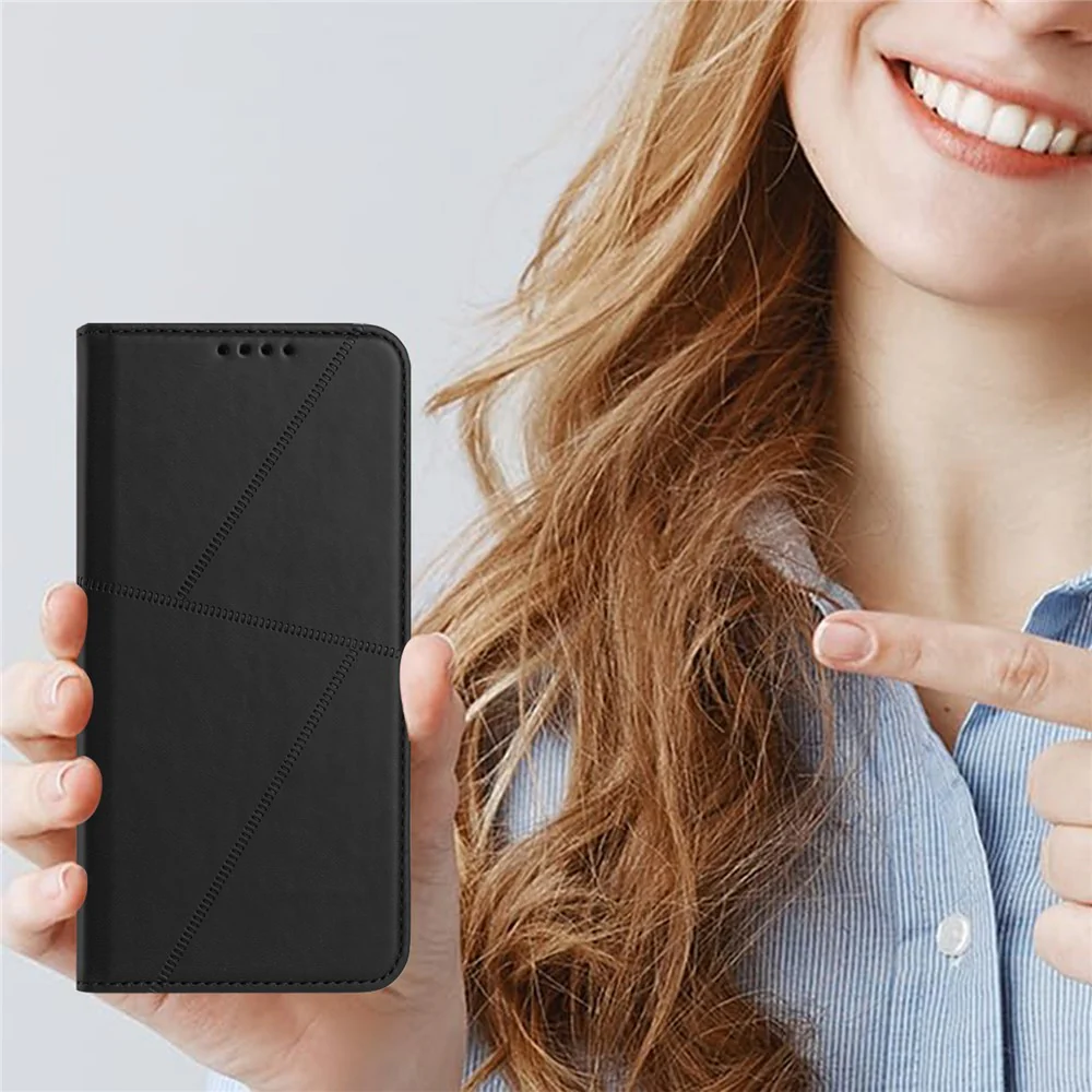 For iPhone 17 Pro Max Wallet Case Magnetic Closure Leather Flip Phone Cover with Stand - Black - Image 2