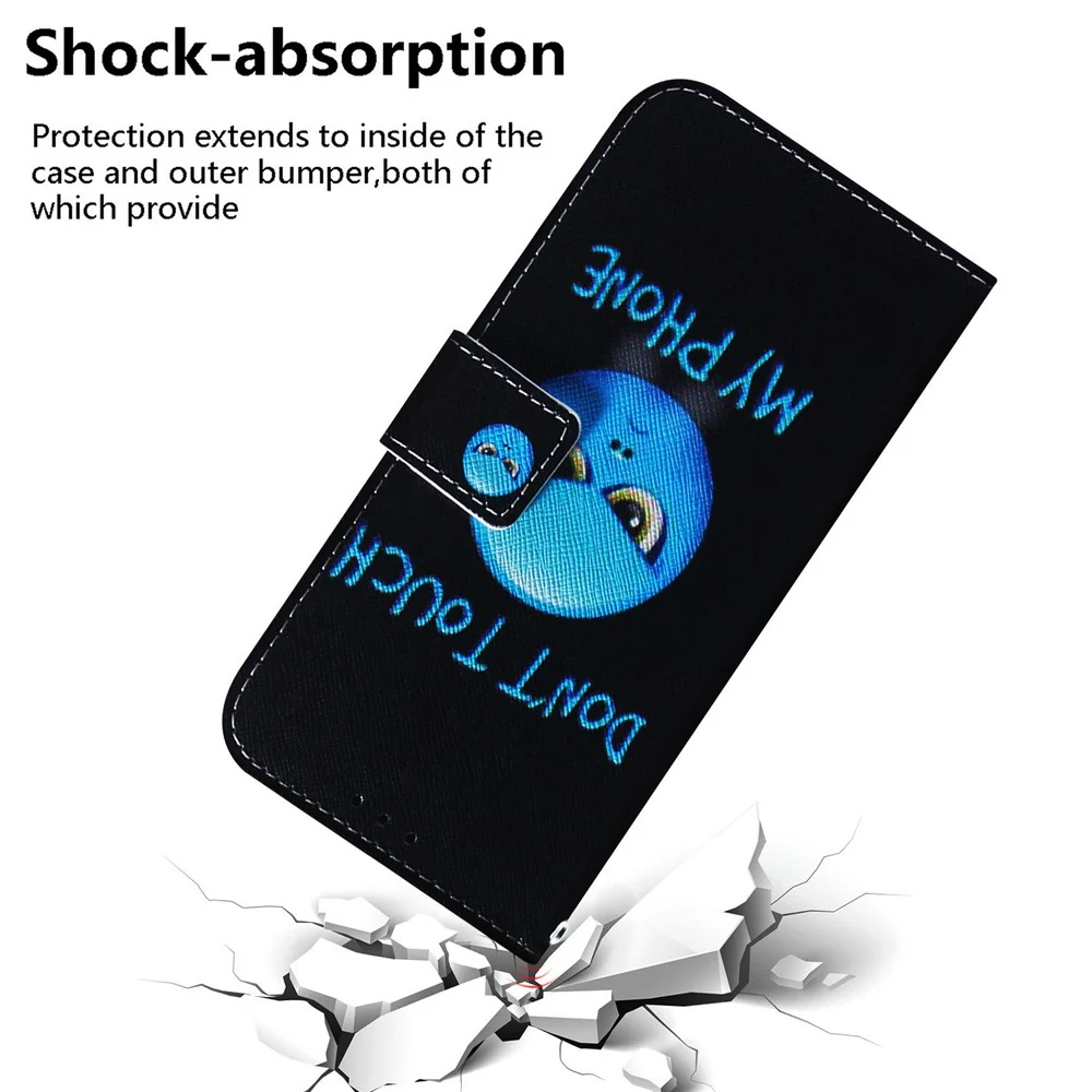 For iPhone 17 Pro Max Wallet Case Pattern Print Leather Phone Cover - Don't Touch My Phone - Image 5