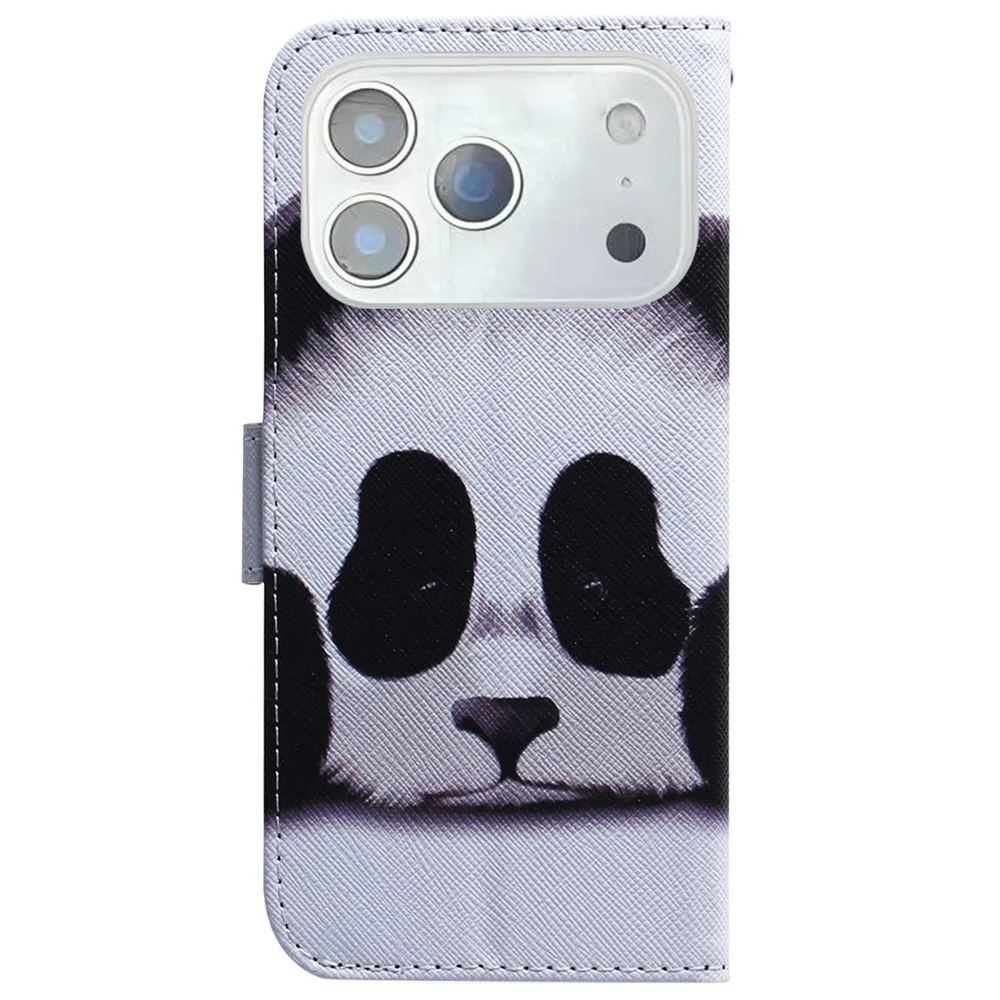 For iPhone 17 Pro Max Wallet Case Pattern Print Leather Phone Cover - Panda - Image 7
