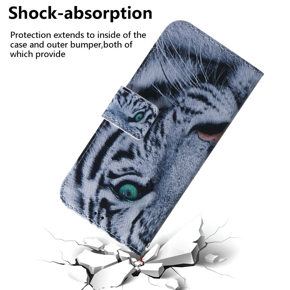 For iPhone 17 Pro Max Wallet Case Pattern Print Leather Phone Cover - Tiger - Image 5