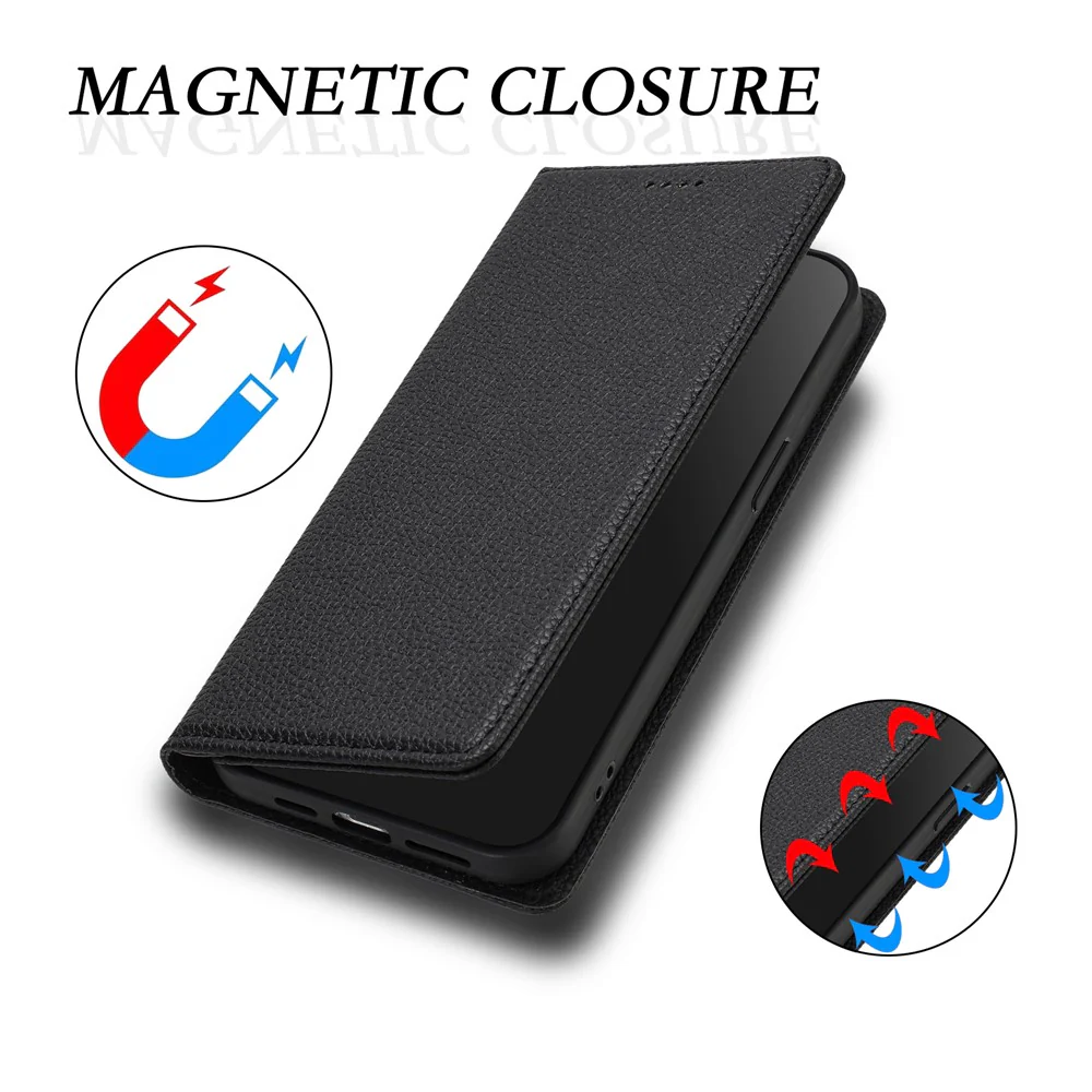 For iPhone 17 Pro Max Wallet Case RFID Blocking Litchi Texture Leather Mobile Cover - Black - Image 8
