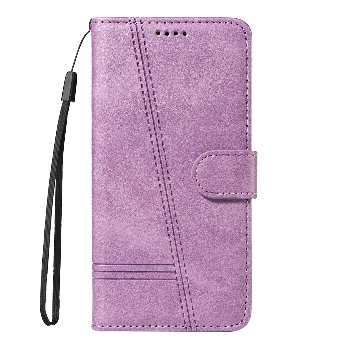 For iPhone 17 Pro Max Wallet Case T-Shape Lines Leather Phone Cover Stand -  Light Purple - Image 6