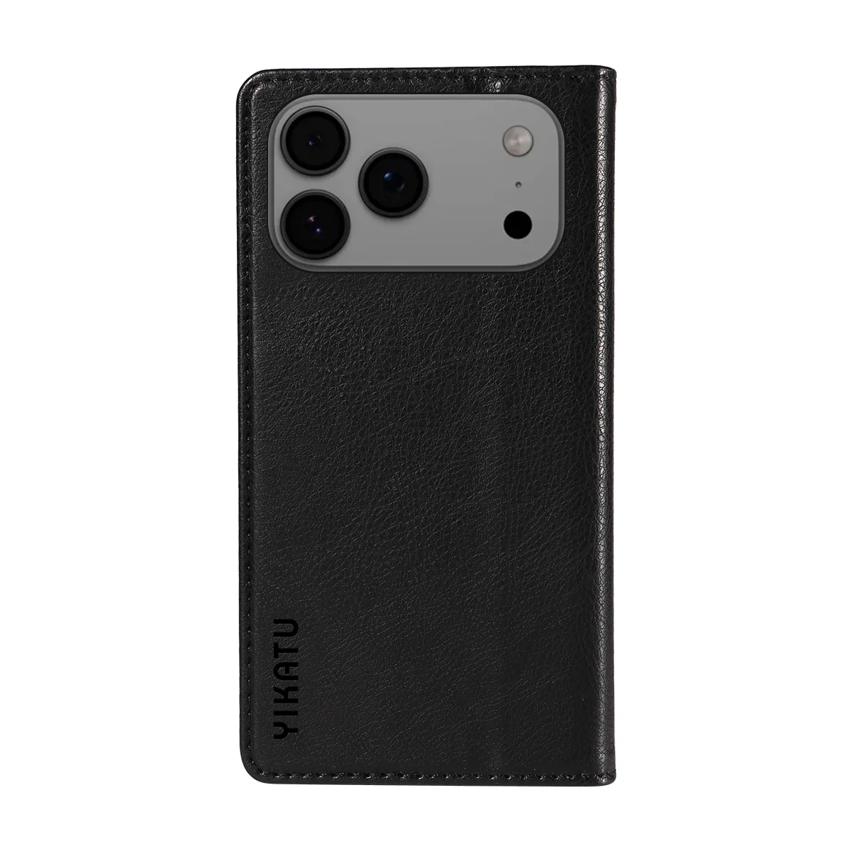 For iPhone 17 Pro Max Wallet Case YIKATU YK-006 Magnetic Closure Leather Phone Cover Litchi Texture - Black - Image 8