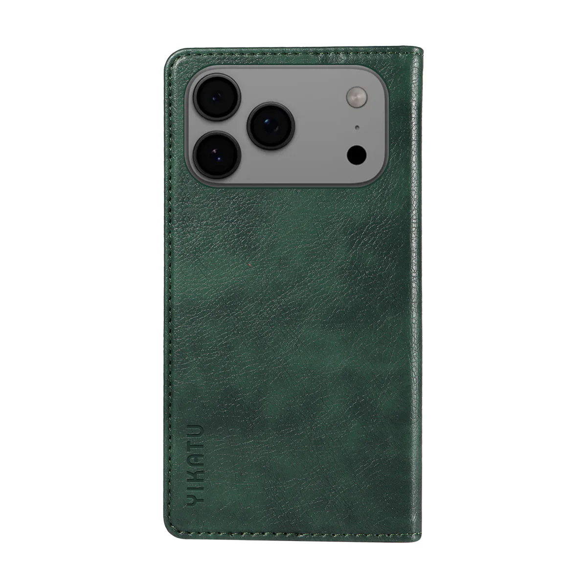 For iPhone 17 Pro Max Wallet Case YIKATU YK-006 Magnetic Closure Leather Phone Cover Litchi Texture - Green - Image 7