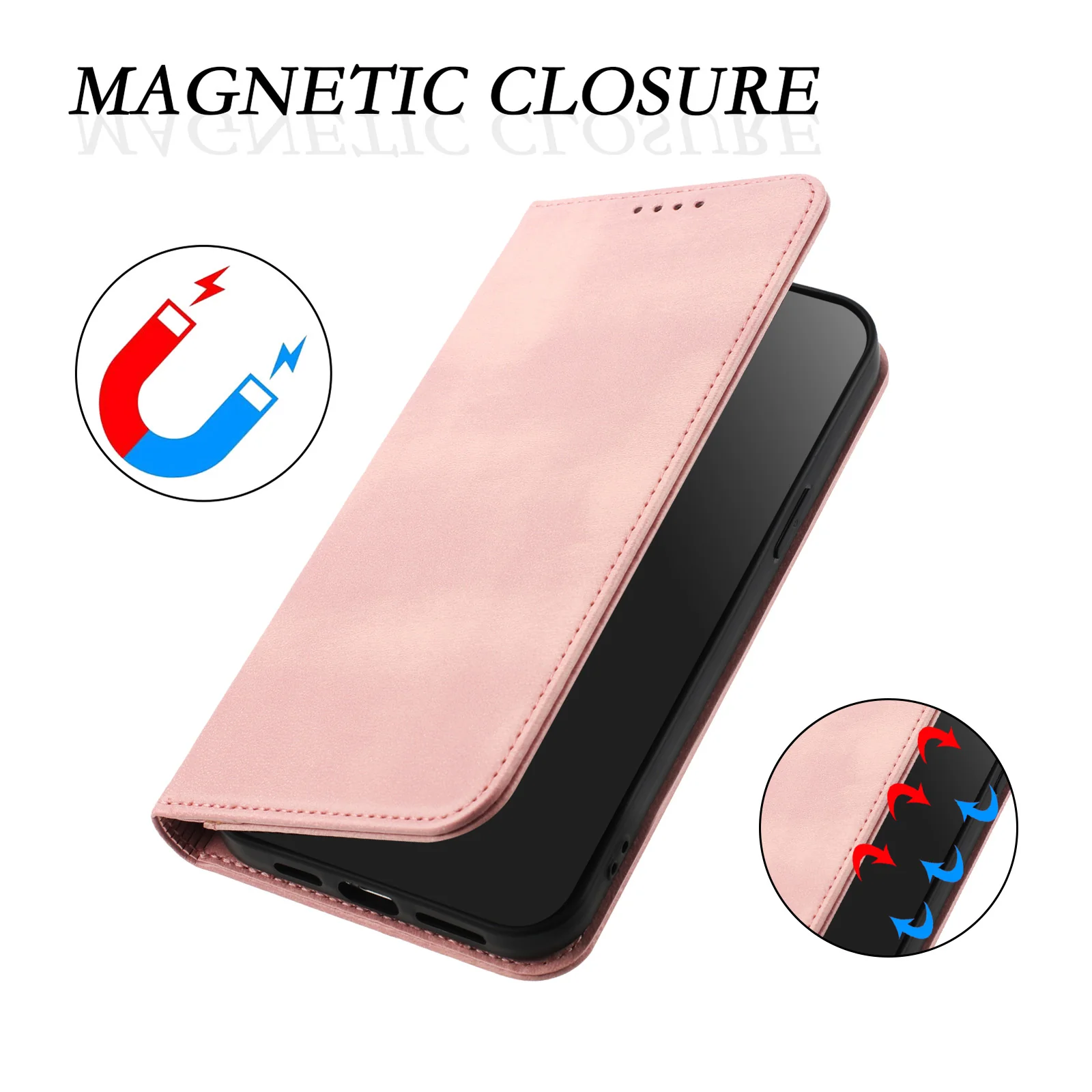 For iPhone 17 Pro Max Wallet Cases Retro Texture RFID Blocking Leather Phone Cover - Pink - Image 6