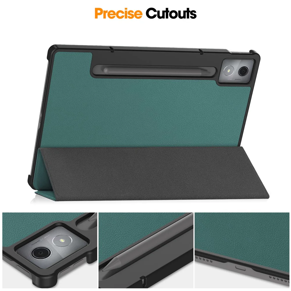 For Lenovo Idea Tab Pro Case Anti-Drop Leather Stand Tablet Cover - Blackish Green - Image 4