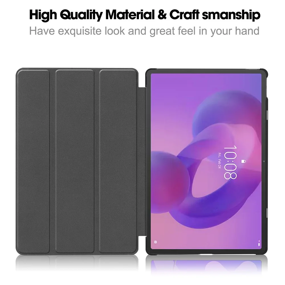 For Lenovo Idea Tab Pro Case Anti-Drop Leather Stand Tablet Cover - Grey - Image 2
