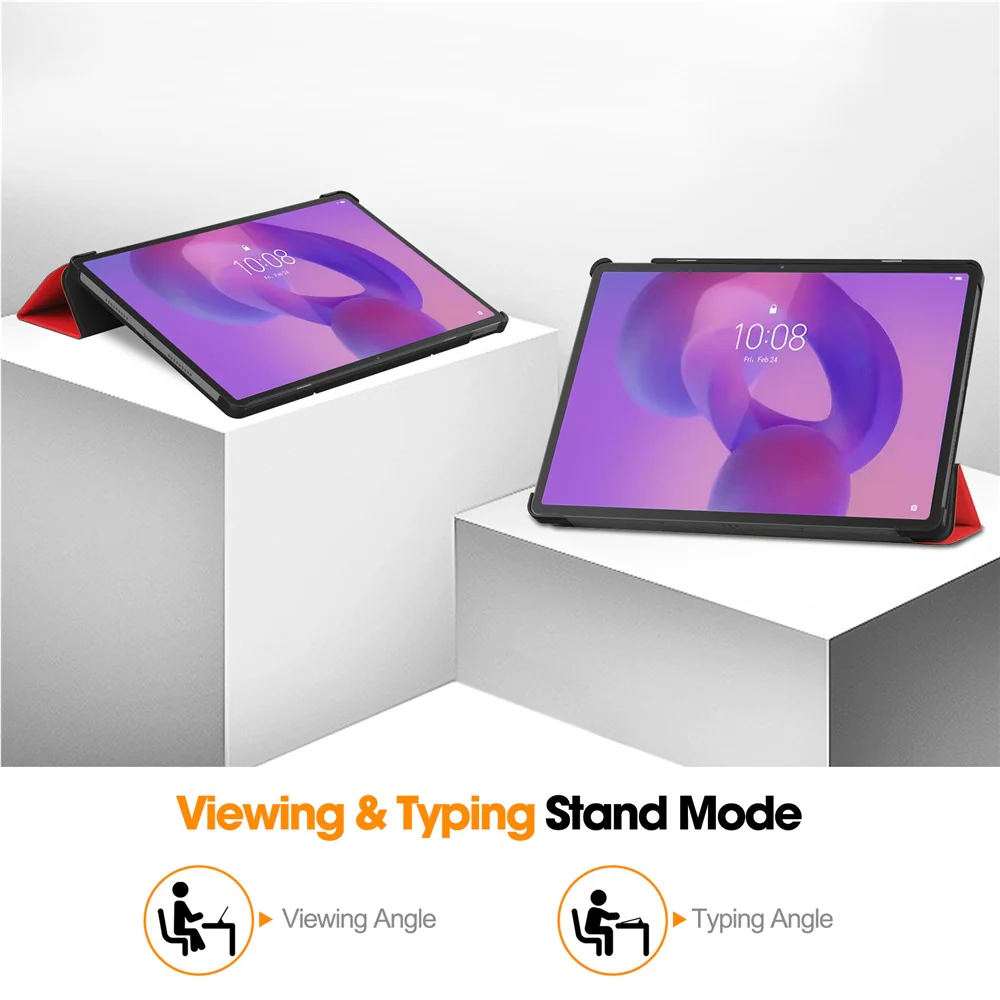 For Lenovo Idea Tab Pro Case Anti-Drop Leather Stand Tablet Cover - Red - Image 5