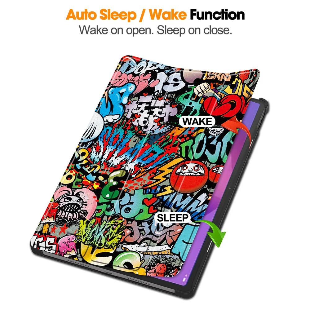 For Lenovo Idea Tab Pro Case Pattern Print Leather Stand Tablet Cover - Graffiti - Image 3
