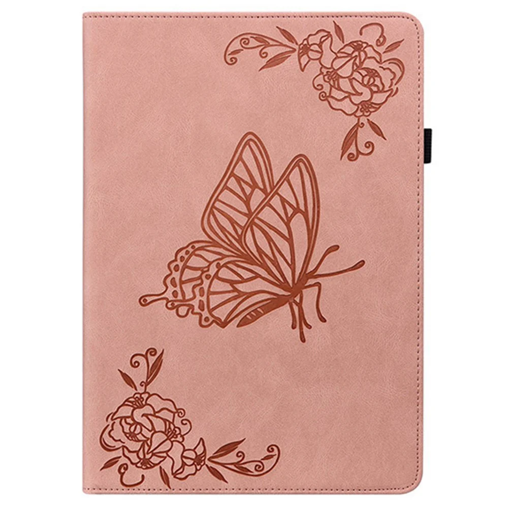 For Lenovo Idea Tab (TB336ZU / TB336FU) / Xiaoxin Pad 11 2025 Case Butterfly Flower Imprint PU Leather Tablet Cover with Card Slots - Pink - Image 6