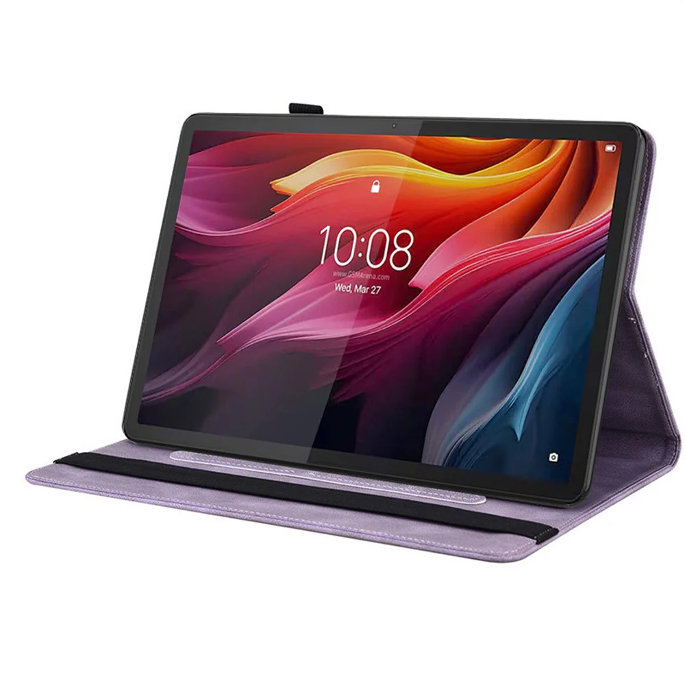 For Lenovo Idea Tab (TB336ZU / TB336FU) / Xiaoxin Pad 11 2025 Case Butterfly Flower Imprint PU Leather Tablet Cover with Card Slots - Purple - Image 2