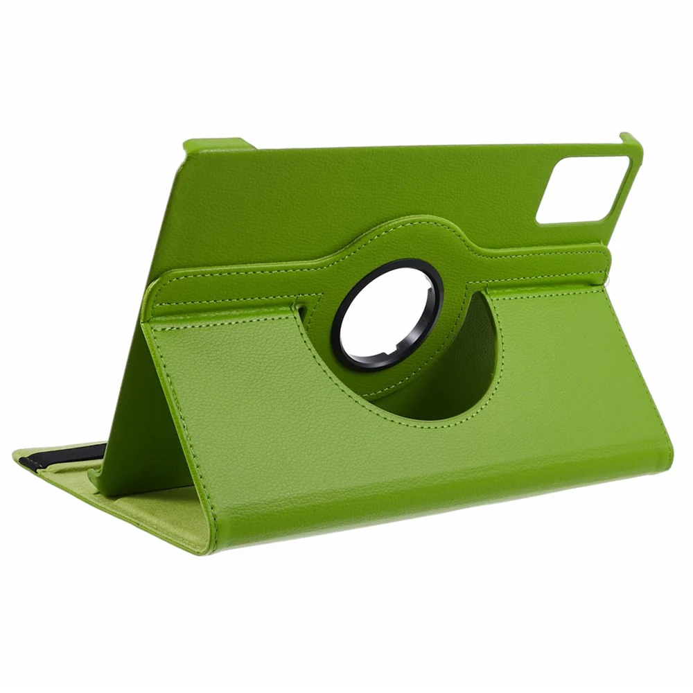 For Lenovo Idea Tab TB336ZU, TB336FU / Xiaoxin Pad 11 2025 Case Rotating Stand PU Leather + PC Tablet Cover with Elastic Band - Green - Image 2
