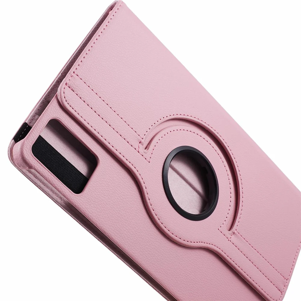 For Lenovo Idea Tab TB336ZU, TB336FU / Xiaoxin Pad 11 2025 Case Rotating Stand PU Leather + PC Tablet Cover with Elastic Band - Pink - Image 7