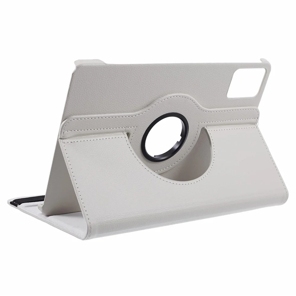 For Lenovo Idea Tab TB336ZU, TB336FU / Xiaoxin Pad 11 2025 Case Rotating Stand PU Leather + PC Tablet Cover with Elastic Band - White - Image 2