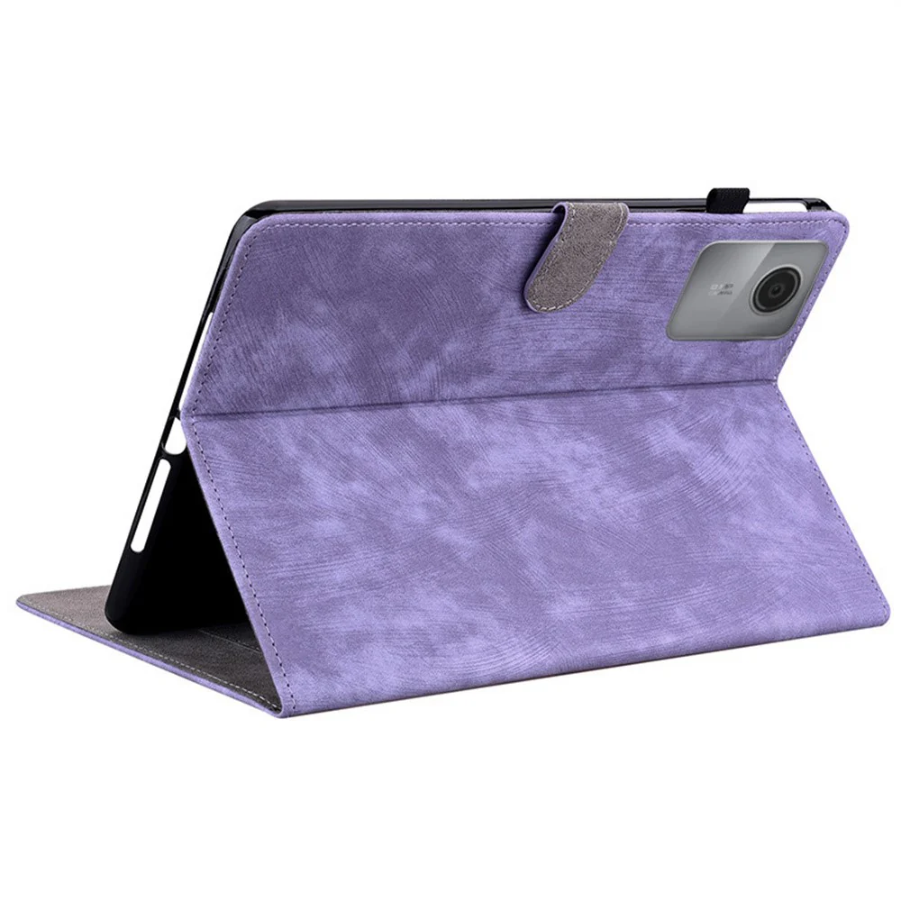 For Lenovo Idea Tab (TB336ZU / TB336FU) / Xiaoxin Pad 11 2025 Case Tiger Imprint Anti-Scratch PU Leather Tablet Cover - Purple - Image 2