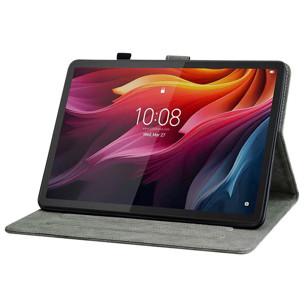 For Lenovo Idea Tab (TB336ZU / TB336FU) / Xiaoxin Pad 11 2025 Case Tiger Imprint Anti-Scratch PU Leather Tablet Cover - Purple - Image 3