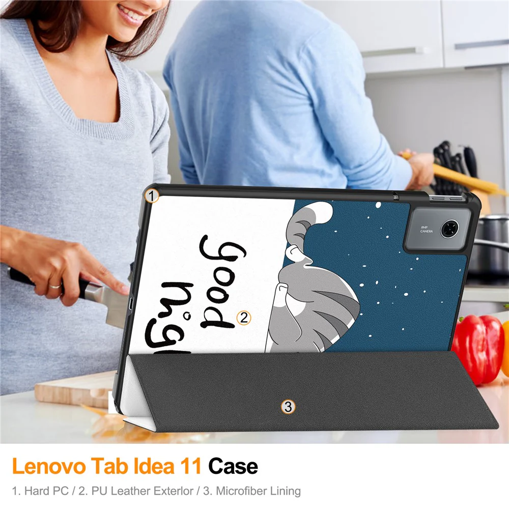 For Lenovo Idea Tab / Xiaoxin Pad 11 2025 Case Pattern Print Leather Stand Tablet Cover - Cat - Image 7
