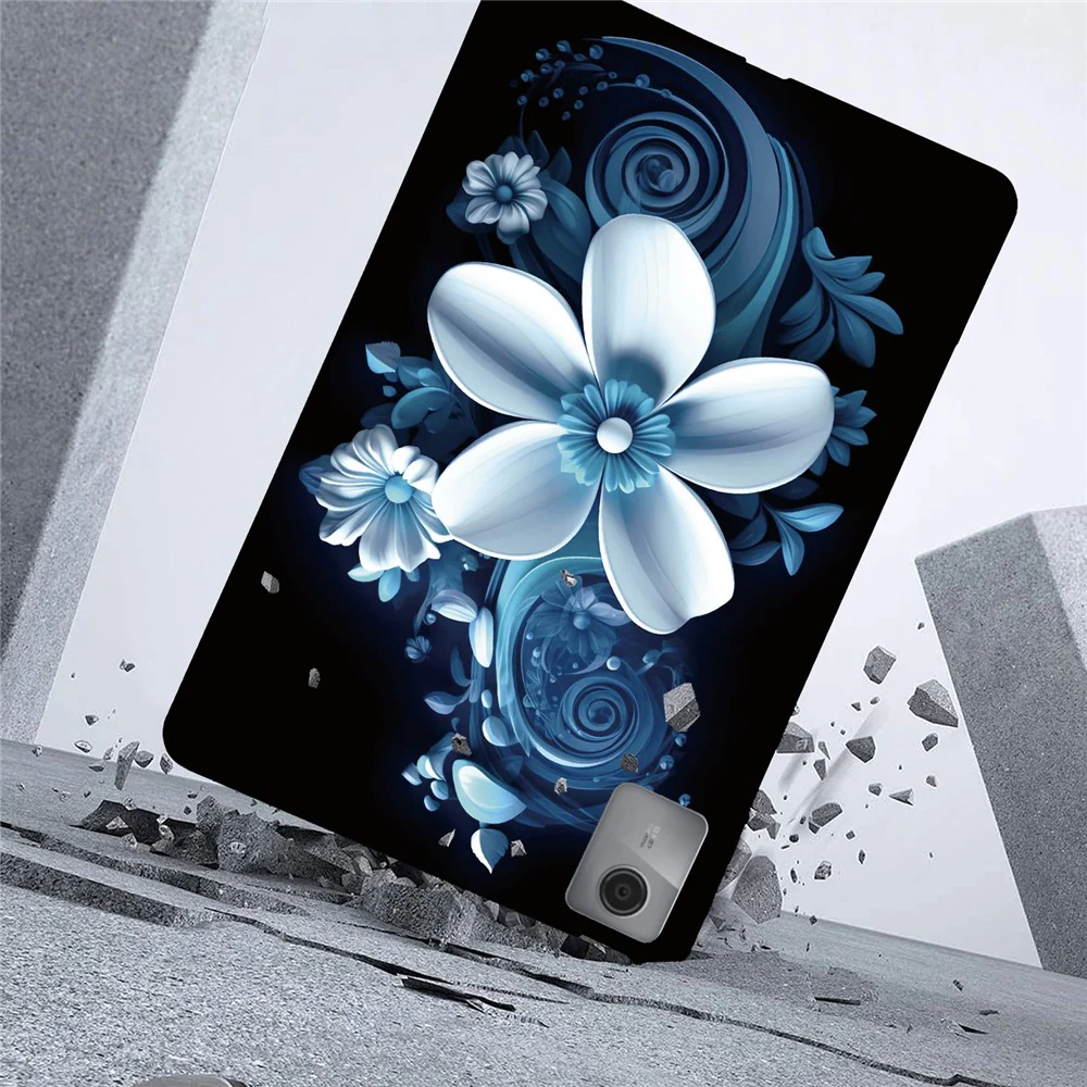 For Lenovo Idea Tab / Xiaoxin Pad 11 2025 Case Pattern Printing Slim Soft TPU Tablet Cover - Black Orchid - Image 3