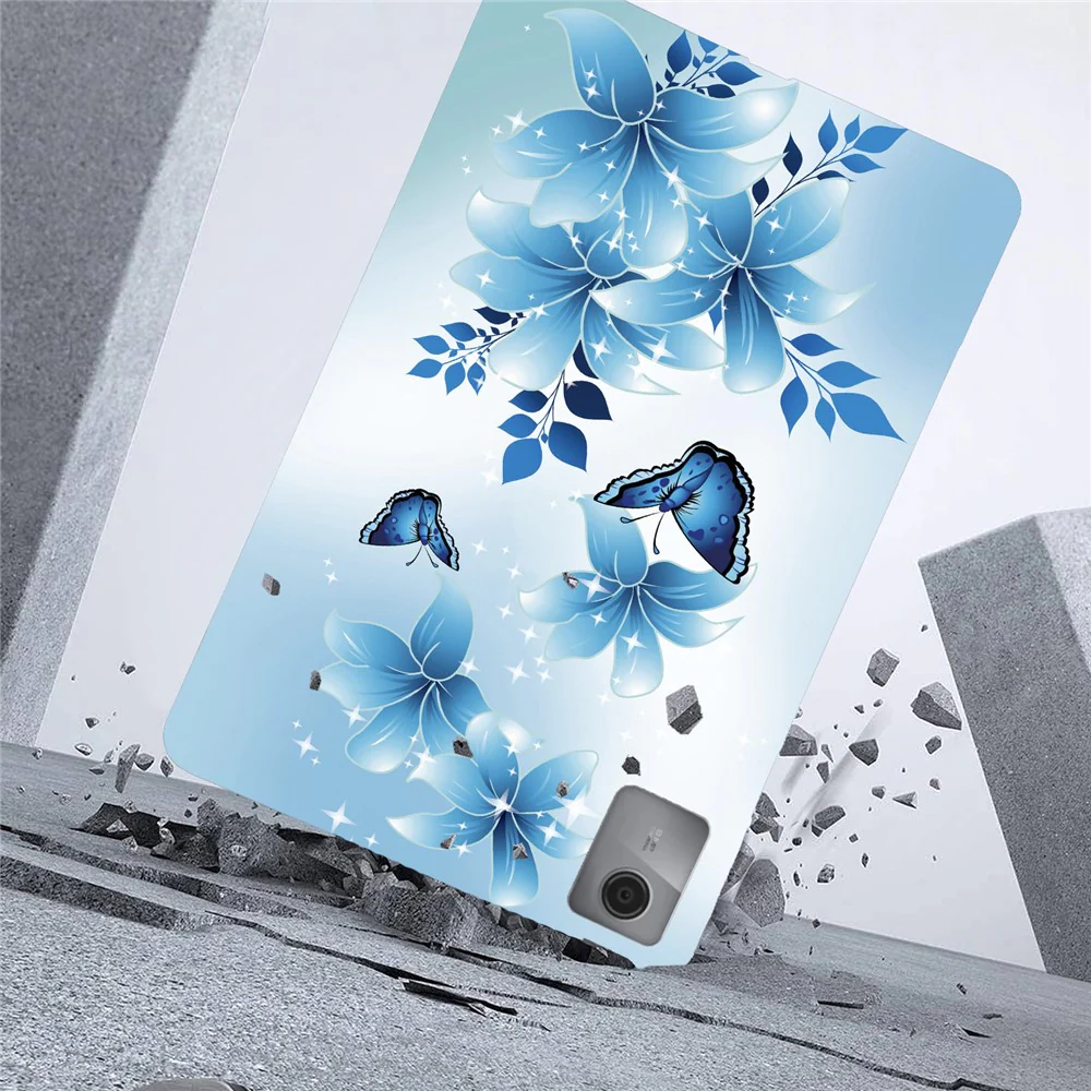 For Lenovo Idea Tab  /  Xiaoxin Pad 11 2025 Case Pattern Printing Slim Soft TPU Tablet Cover - Blue Butterfly - Image 3