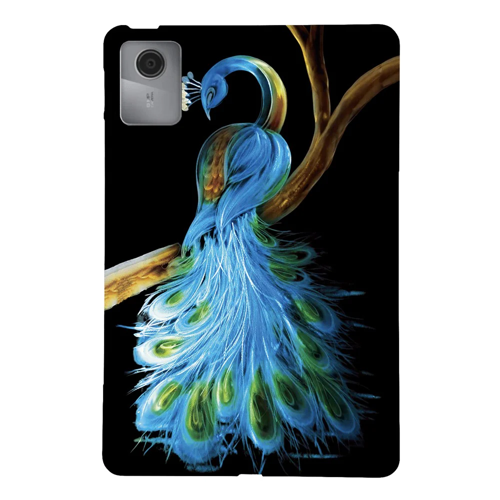 For Lenovo Idea Tab / Xiaoxin Pad 11 2025 Case Pattern Printing Slim Soft TPU Tablet Cover - Peacock