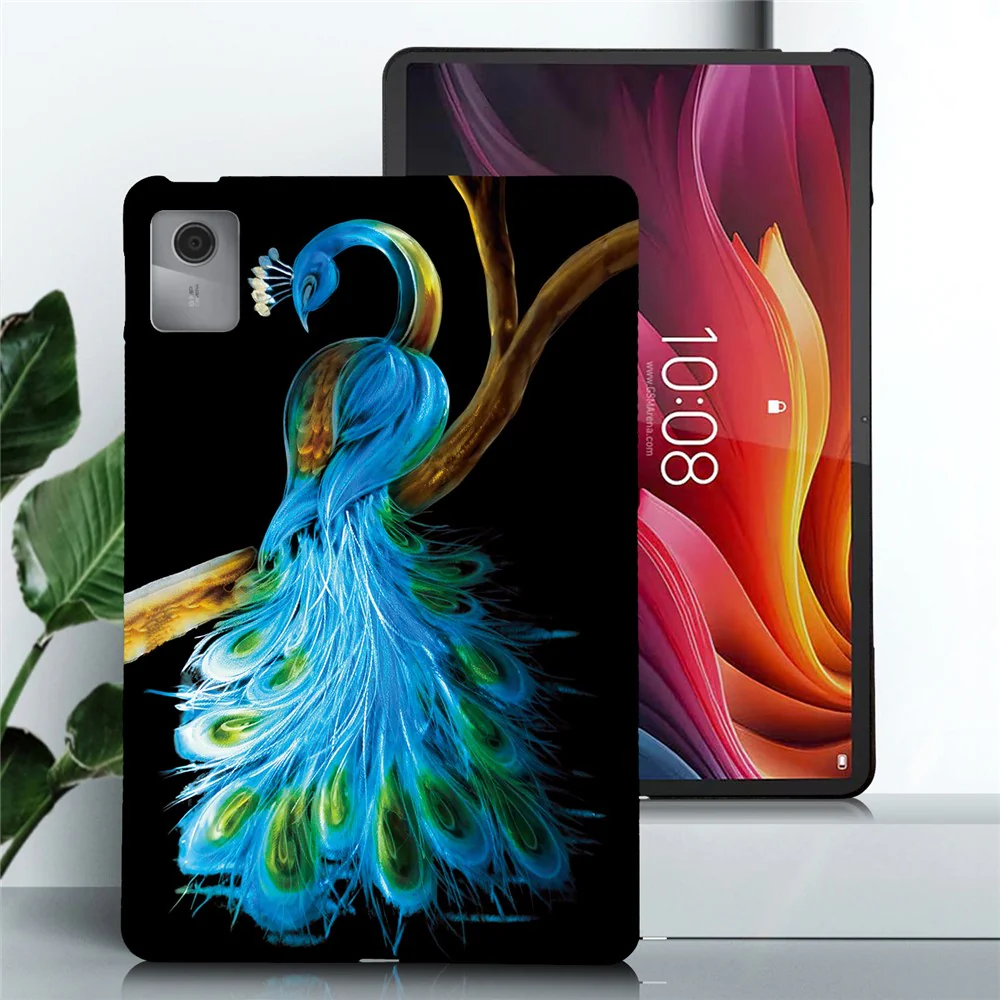 For Lenovo Idea Tab / Xiaoxin Pad 11 2025 Case Pattern Printing Slim Soft TPU Tablet Cover - Peacock - Image 2
