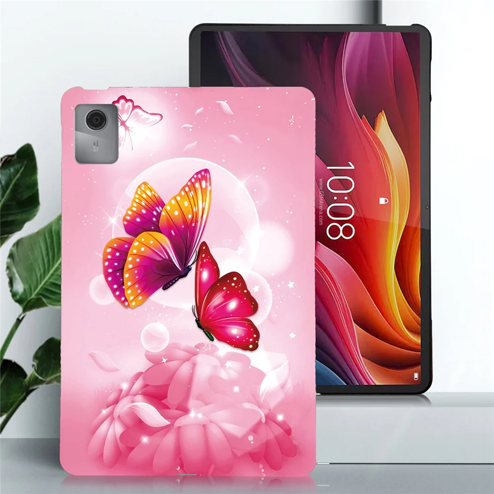 For Lenovo Idea Tab  /  Xiaoxin Pad 11 2025 Case Pattern Printing Slim Soft TPU Tablet Cover - Pink Butterfly - Image 2