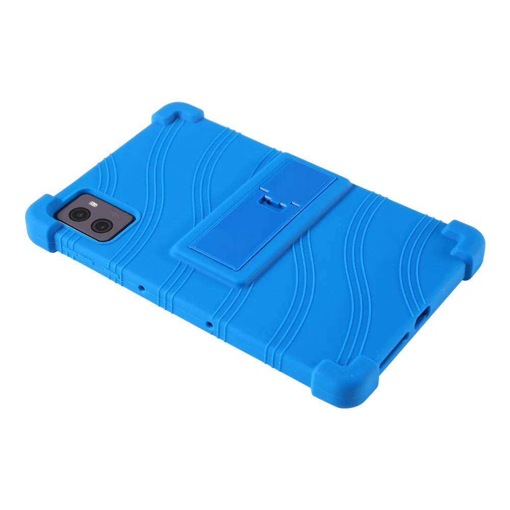 For Lenovo Legion Y700 (2023) Silicone Case Four Corners Protective Kickstand Cover - Dark Blue - Image 5