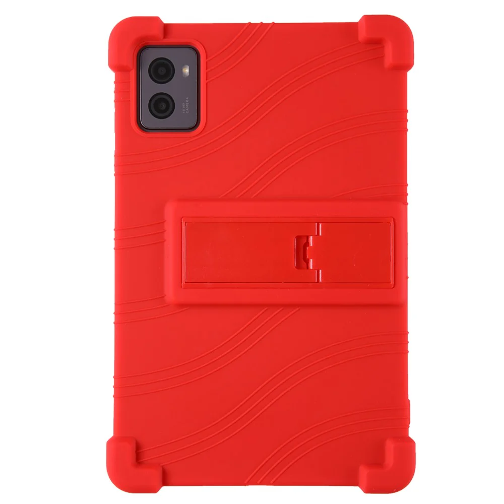 For Lenovo Legion Y700 (2023) Silicone Case Four Corners Protective Kickstand Cover - Red