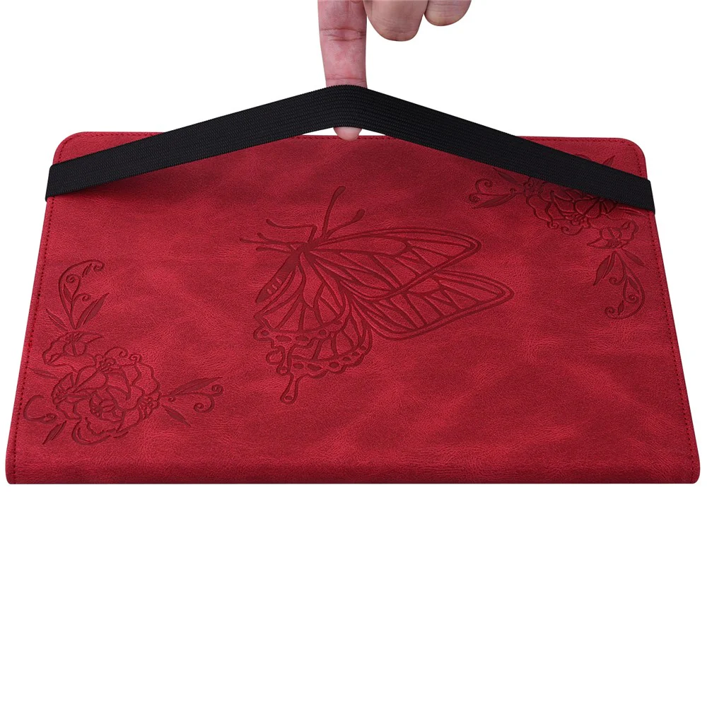 For Lenovo Legion Y700 (2023) / Tab Gen 2 Case PU Leather Imprinted Card Holder Stand Tablet Cover - Red - Image 6
