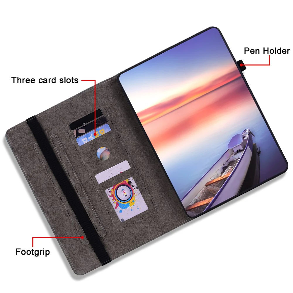 For Lenovo Legion Y700 (2023) / Tab Gen 2 Leather Case Butterfly Rose Imprint Card Slots Tablet Cover - Purple - Image 6