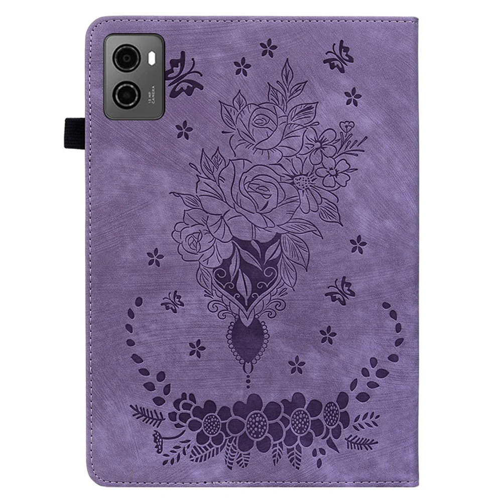 For Lenovo Legion Y700 (2023) / Tab Gen 2 Leather Case Butterfly Rose Imprint Card Slots Tablet Cover - Purple - Image 8