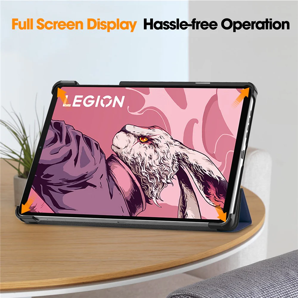 For Lenovo Legion Y700 (2023) / Tab Gen 2 Tri-Fold Stand Leather Case Tablet Cover - Dark Blue - Image 5