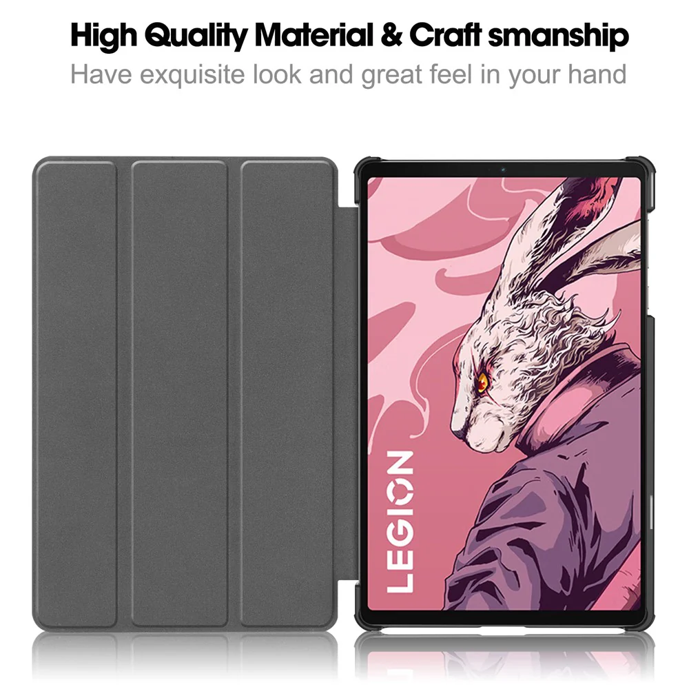 For Lenovo Legion Y700 (2023) / Tab Gen 2 Tri-Fold Stand Leather Case Tablet Cover - Rose Gold - Image 2