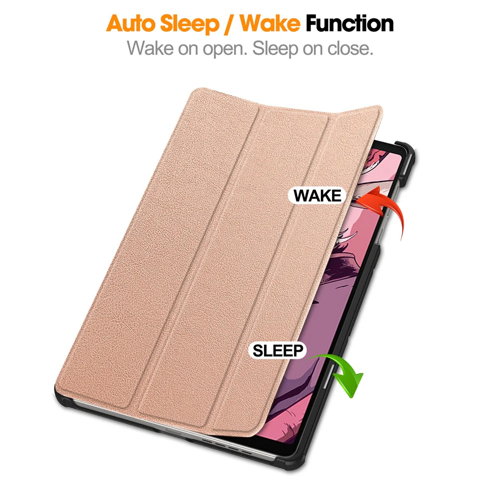 For Lenovo Legion Y700 (2023) / Tab Gen 2 Tri-Fold Stand Leather Case Tablet Cover - Rose Gold - Image 3