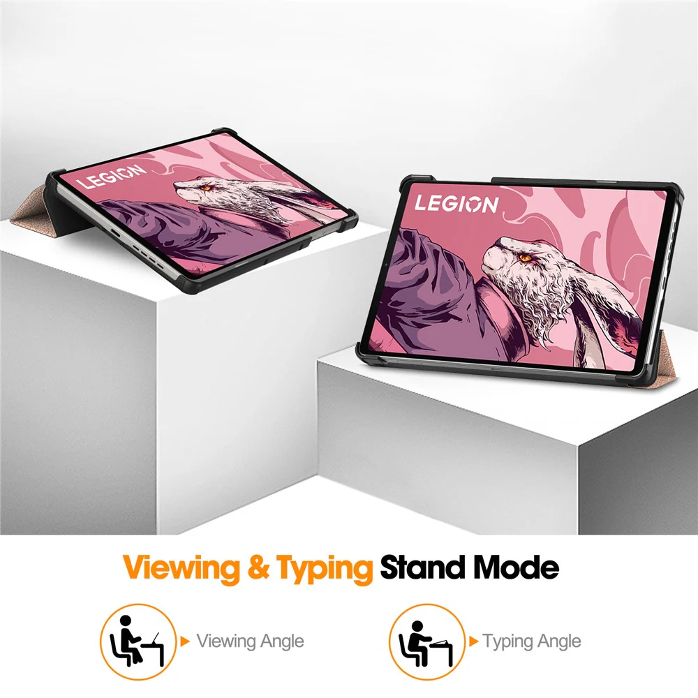 For Lenovo Legion Y700 (2023) / Tab Gen 2 Tri-Fold Stand Leather Case Tablet Cover - Rose Gold - Image 4