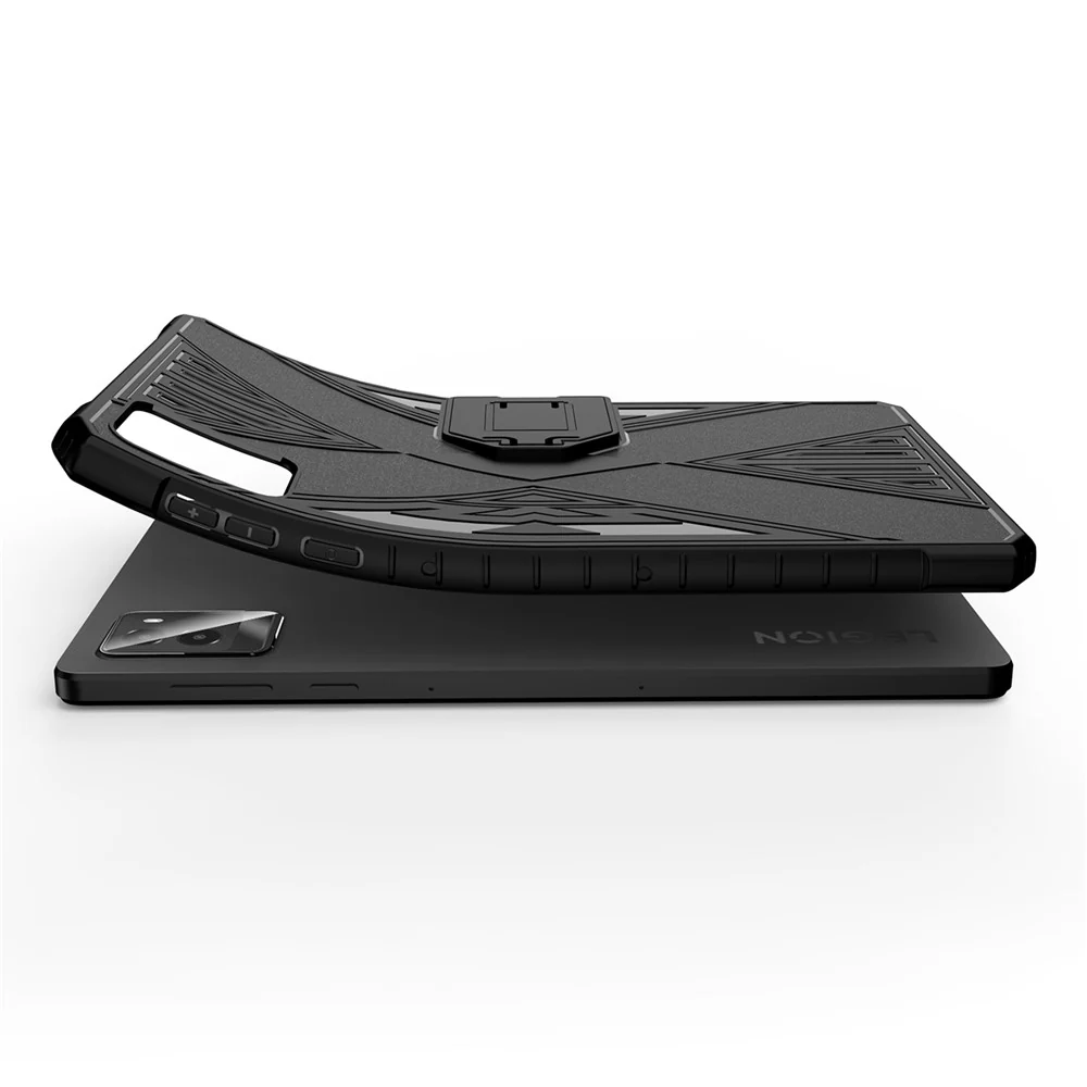 For Lenovo Legion Y700 (2024) TPU Case Kickstand Tablet Protective Cover - Black - Image 4