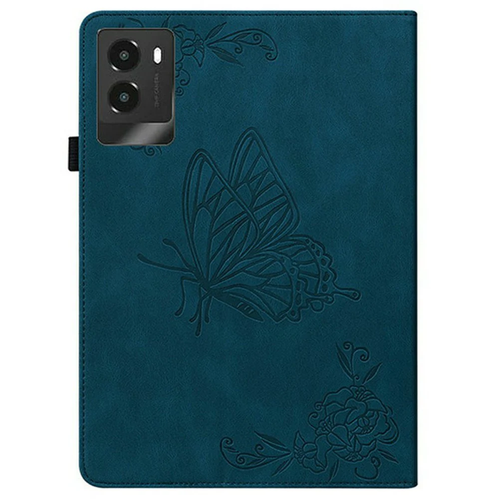 For Lenovo Legion Y700 (2025) Case Butterfly Flower Imprint PU Leather Tablet Cover with Card Slots - Blue - Image 6