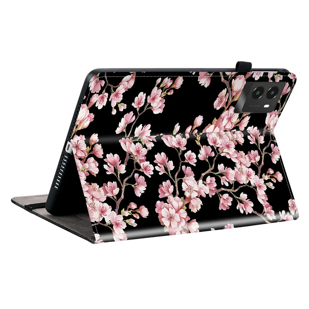 For Lenovo Legion Y700 (2025) Leather Case Pattern Printed Stand Tablet Cover with Card Slots - Plum Blossom - Image 4