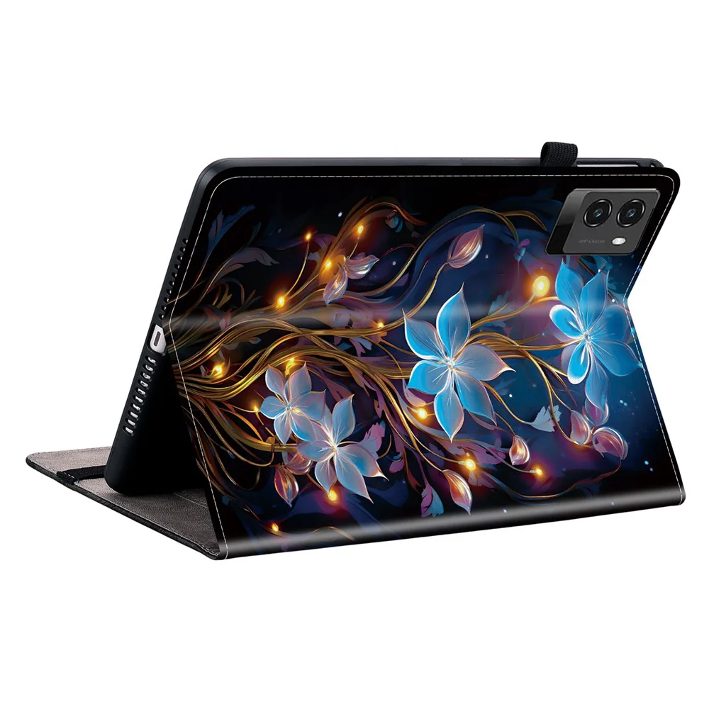 For Lenovo Legion Y700 (2025) Leather Case Pattern Printed Stand Tablet Cover with Card Slots - Small Lantern Flower - Image 4