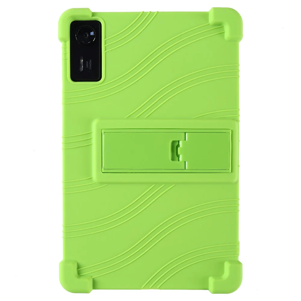 For Lenovo Legion Y700 (2025) Silicone Case with Kickstand Rugged Protective Cover - Green - Image 2