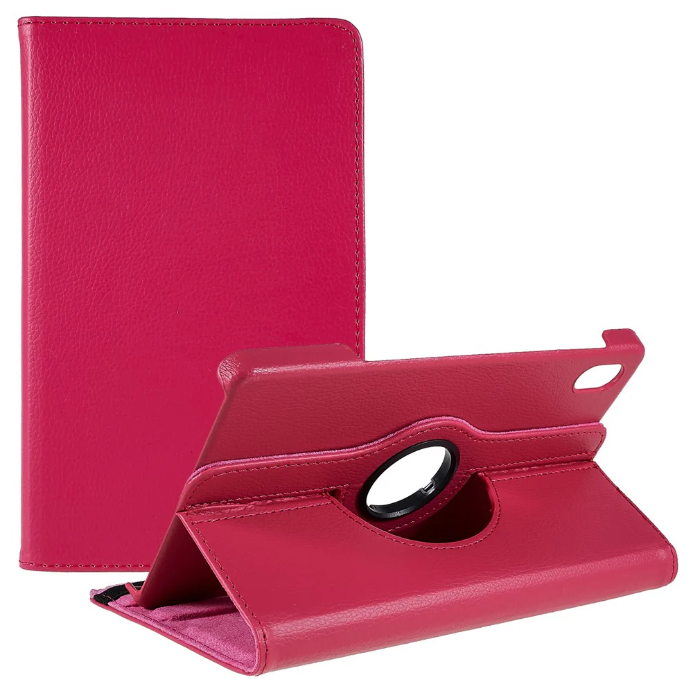 For Lenovo Legion Y700 Anti-drop Shockproof Leather Case 360-degree Rotating Protective Cover with Stand Support Horizontal/Vertical View - Rose