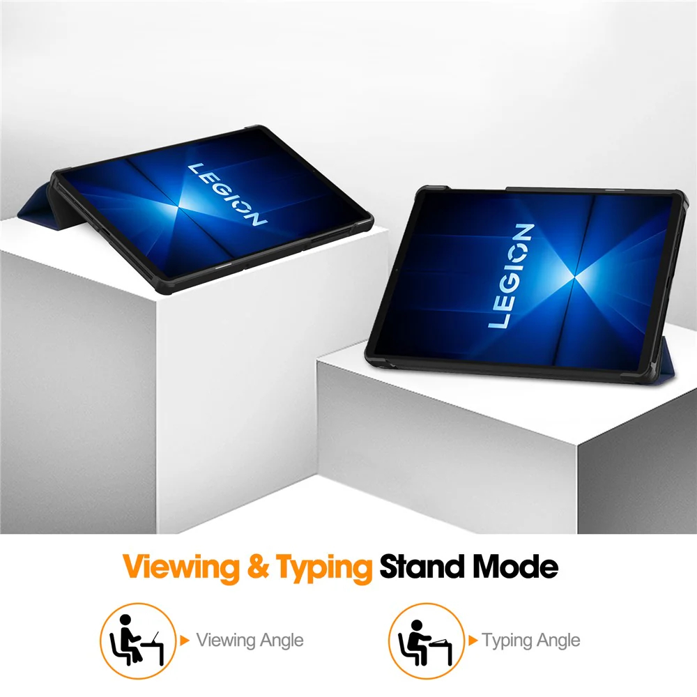 For Lenovo Legion Y700 Gen 4 Case Anti-Drop Leather Stand Tablet Cover - Blue - Image 4