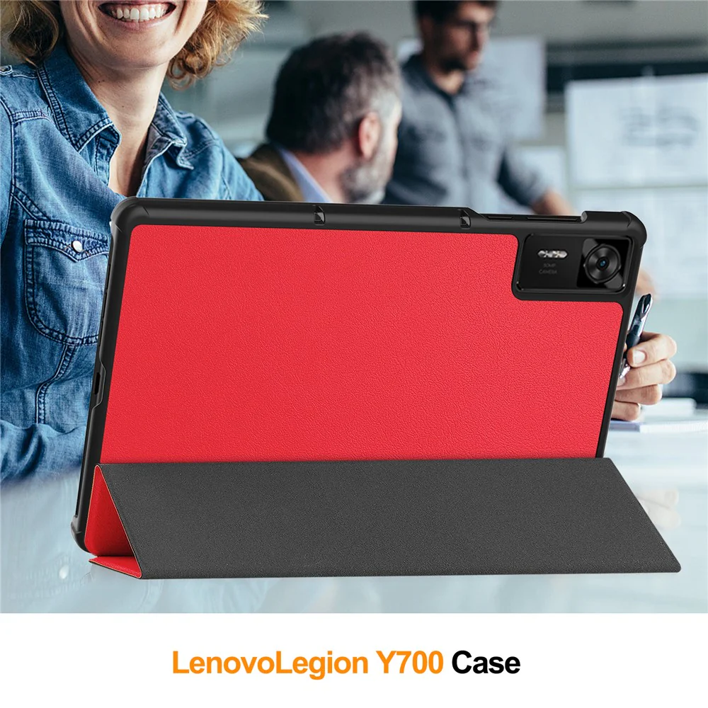 For Lenovo Legion Y700 Gen 4 Case Anti-Drop Leather Stand Tablet Cover - Red - Image 7