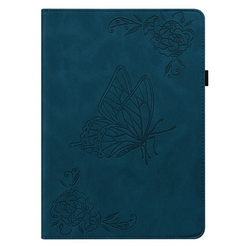 For Lenovo Legion Y700 Gen 4 Case Butterfly Flower Imprint PU Leather Tablet Cover with Card Slots - Blue - Image 6