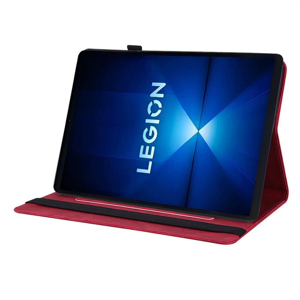 For Lenovo Legion Y700 Gen 4 Case Butterfly Flower Imprint PU Leather Tablet Cover with Card Slots - Red - Image 2