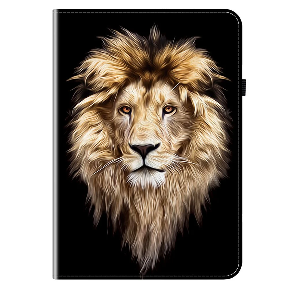 For Lenovo Legion Y700 Gen 4 Leather Case Pattern Printed Stand Tablet Cover with Card Slots - Lion Head - Image 6